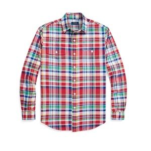 Polo by Ralph Lauren Red/Blue Classic Fit Plaid Oxford Workshirt